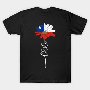 Vintage Chile Sunflower Flag Chile Lover T-Shirt